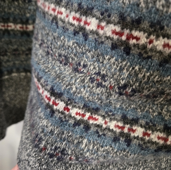 HUDSON NORTH Limited Edition Lambswool Gray Striped Cardigan Sweater. Medium. - Picture 8 of 14